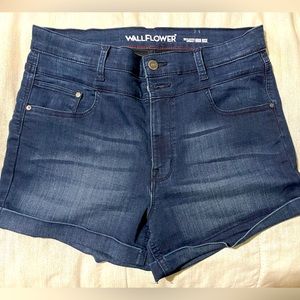 Wallflower high waist dark denim shorts